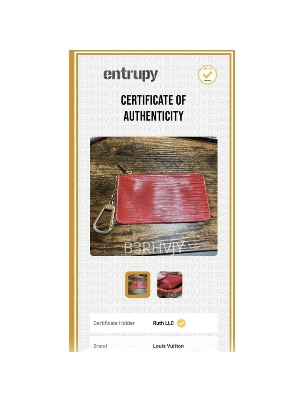 Louis Vuitton Red Epi Leather Pochette Cles